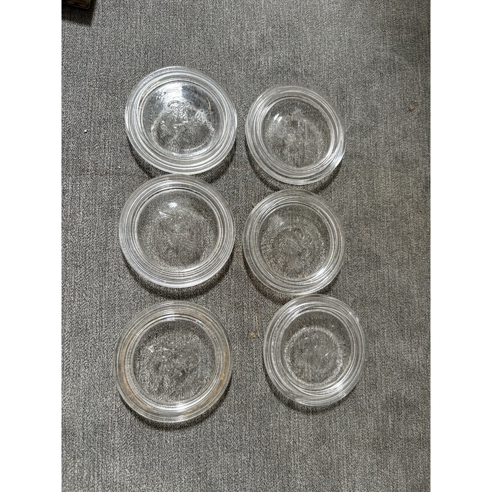 6 Vintage Ball Glass Inserts For Regular Mouth Canning Jars‎ 2 1/2" Set3